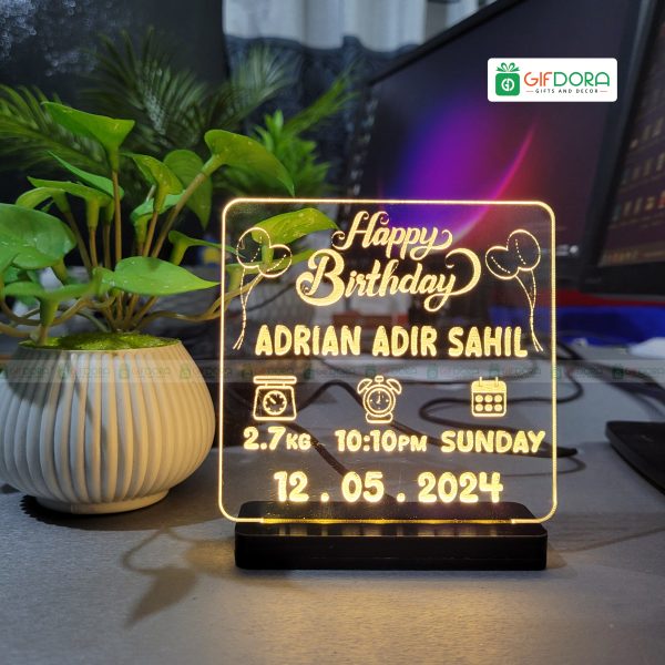 Baby Birthday Table Stand Customized Lamp BBTSCL_01 - Image 3