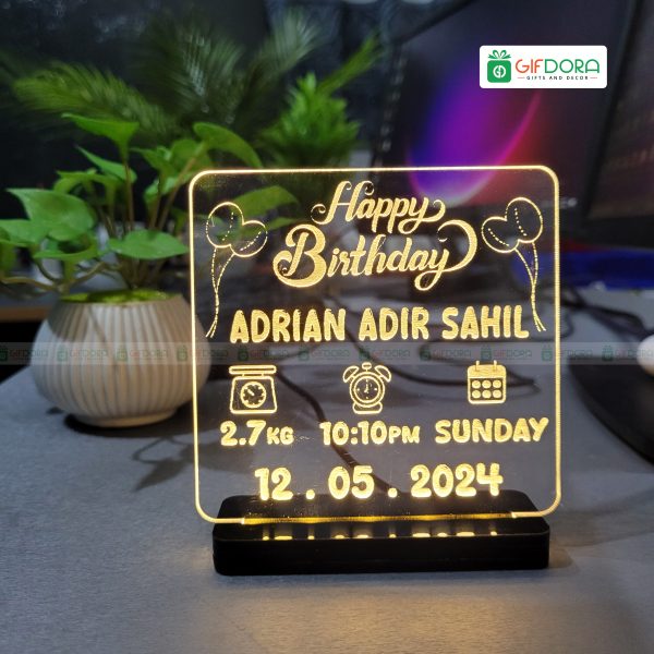 Baby Birthday Table Stand Customized Lamp BBTSCL_01