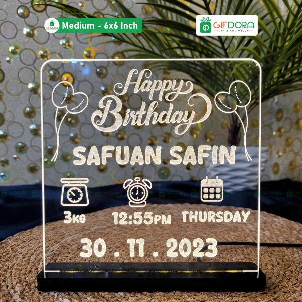 Baby Birthday Table Stand Customized Lamp BBTSCL_01 - Image 2