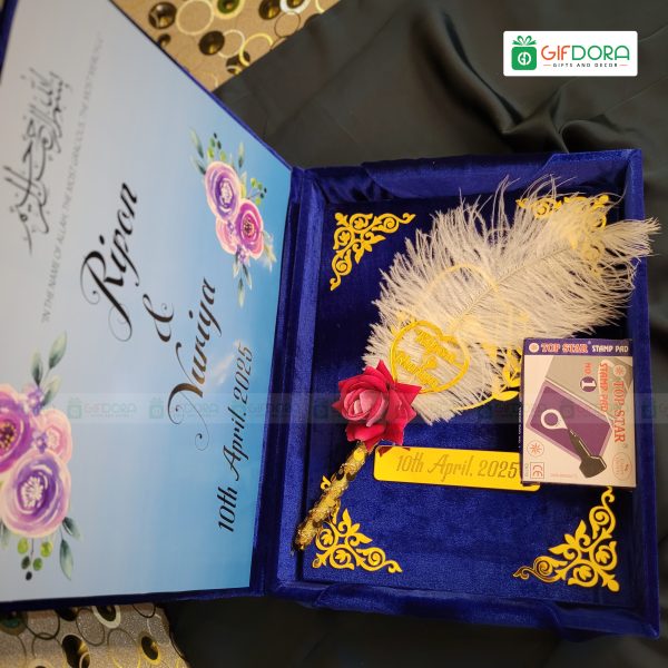Nikah Book Combo 02-Nikah Book, Pen, Box (Blue) - Image 3