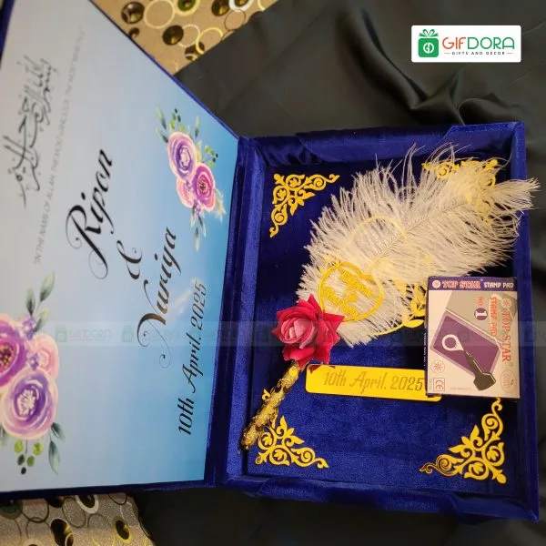 Nikah Book Combo 01-Nikah Book, Pen, Box (Blue) - Image 2