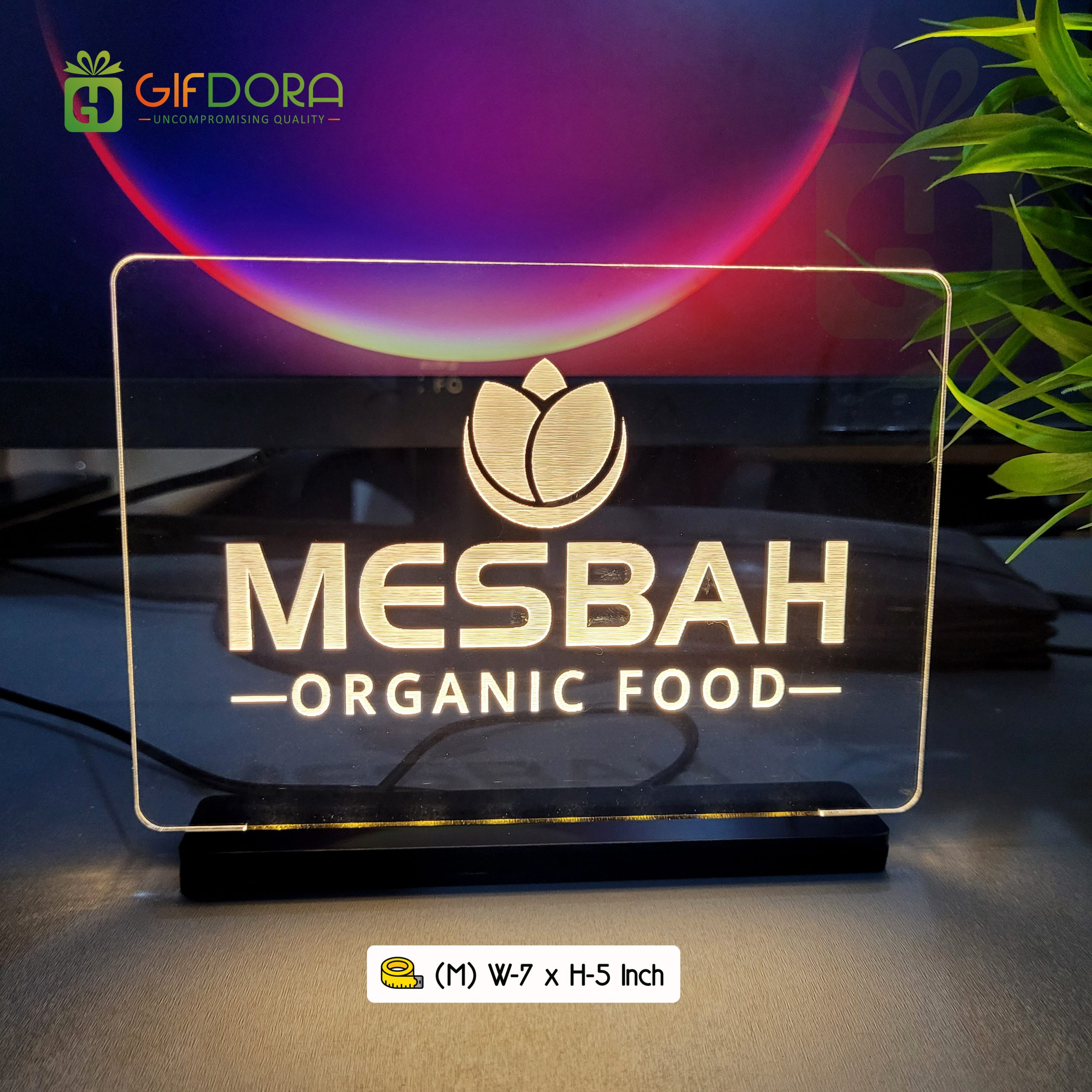 Branding Table Lamp (W-7 x H-5 Inch) Size M - Image 2